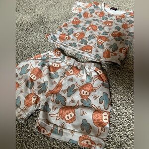 Highland cow matching set sz 3T
